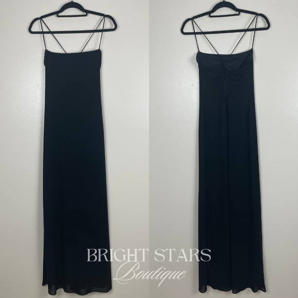 Rare Vintage Black Dress Alt ASO Rachel Green Friends Womens Maxi Gown Event - Picture 5 of 6